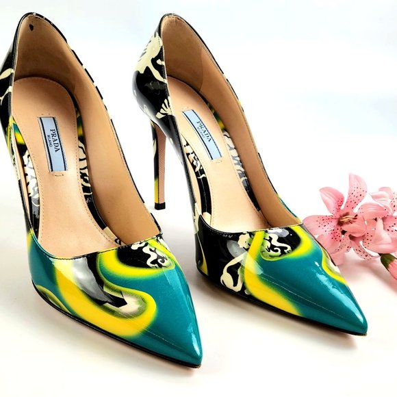 Prada - Leather Multicolor Pumps - Size 38 - Made in Italy - Excellent Condition